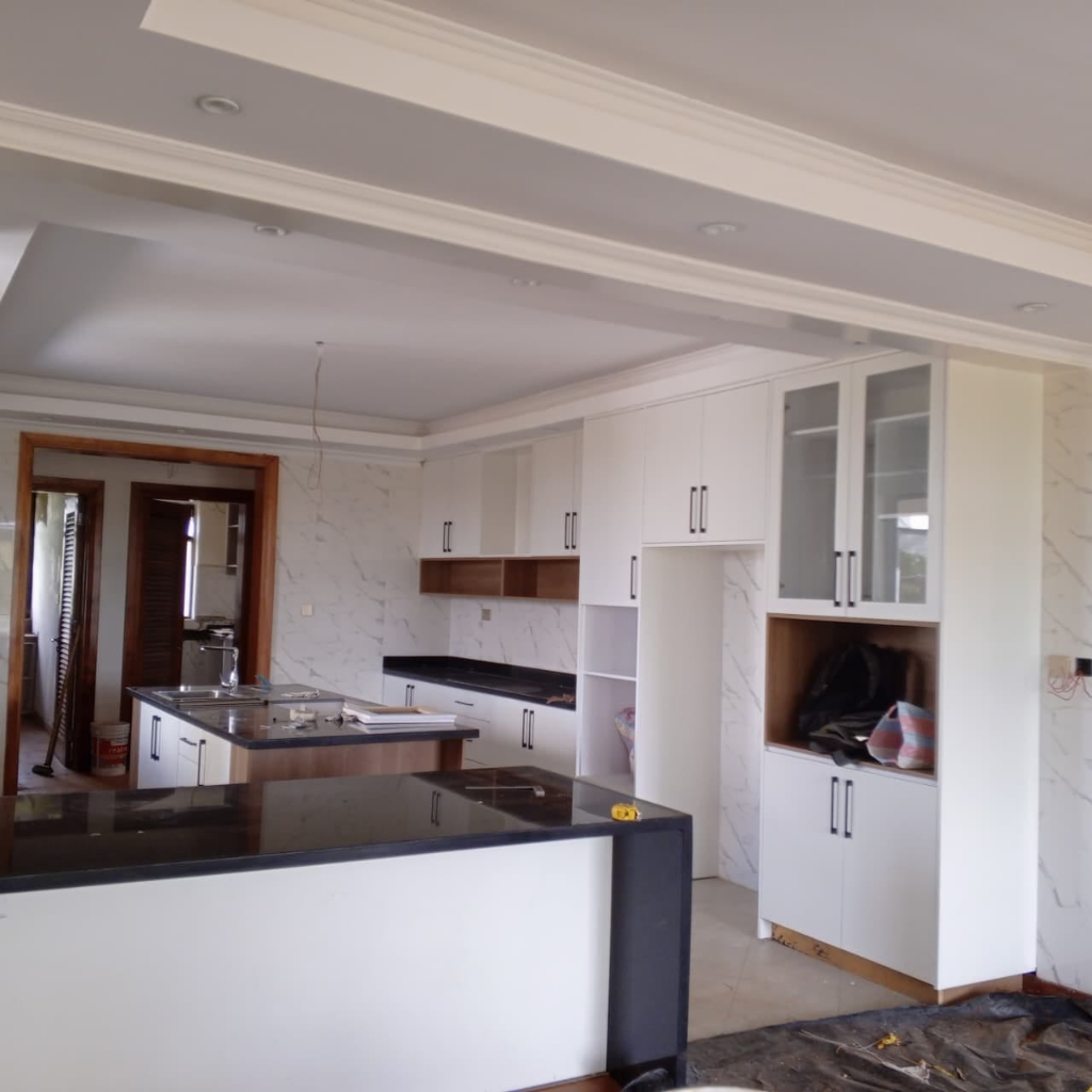 Contemporary Island Kitchen & Coffered Ceiling Fit-Out - Residential interior fit-out in Kilimani, Nairobi by BenPhil Interiors