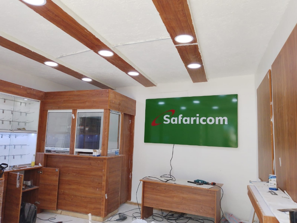 Safaricom Retail Outlet & Custom Teller Counter Fit-Out - Commercial interior fit-out in Nairobi, Kenya by BenPhil Interiors